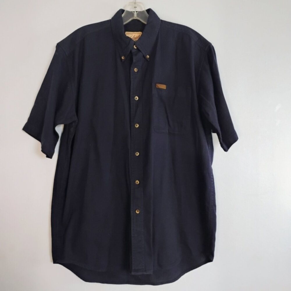 Woolrich Blue Casual Button-down Shirt 100% Cotton Men's Size M